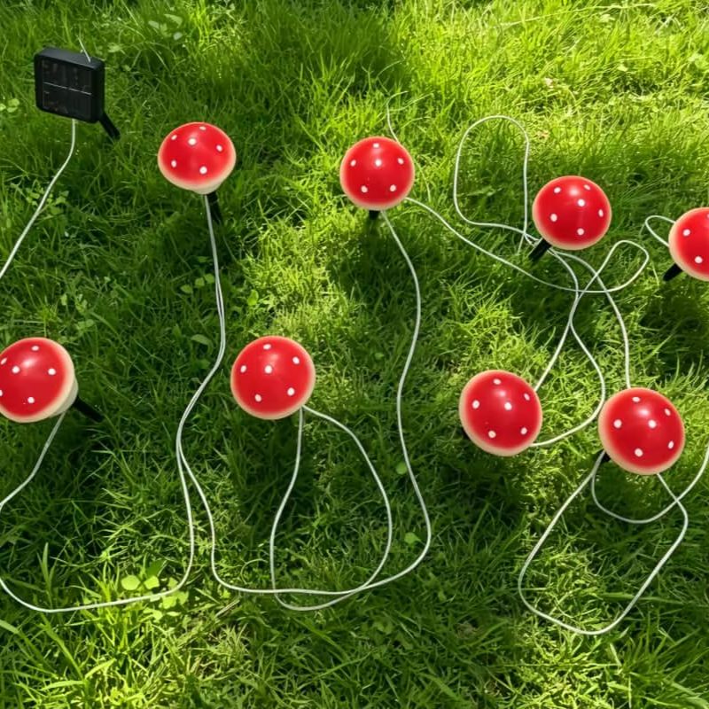 Solar Mushroom String Lights W - Outdoor Lighting For Christmas 评论和价格