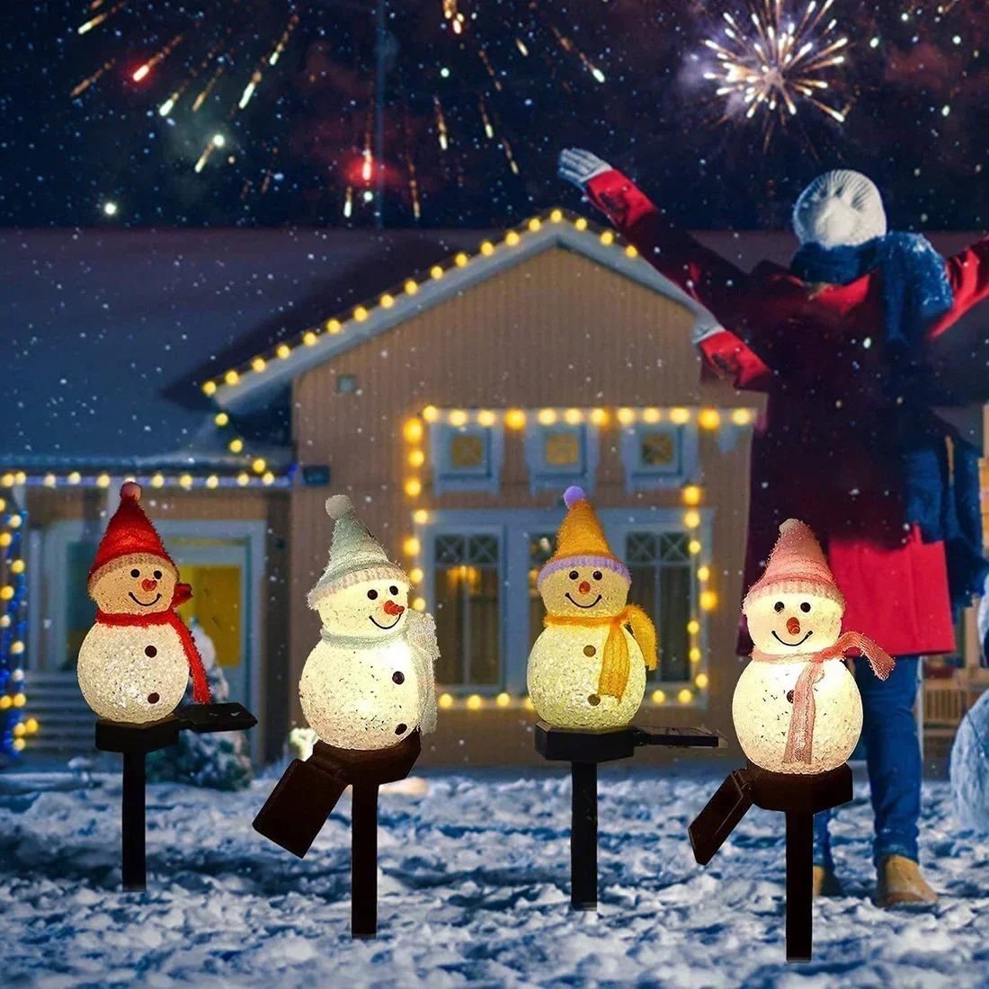 Christmas Snowman Solar Garden - Outdoor Lighting For Christmas 评论和价格