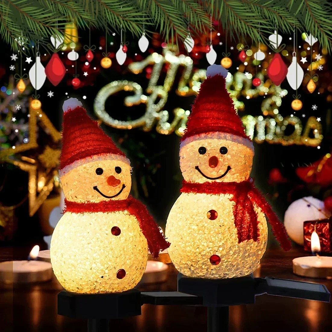 Christmas Snowman Solar Garden - Outdoor Lighting For Christmas 评论和价格