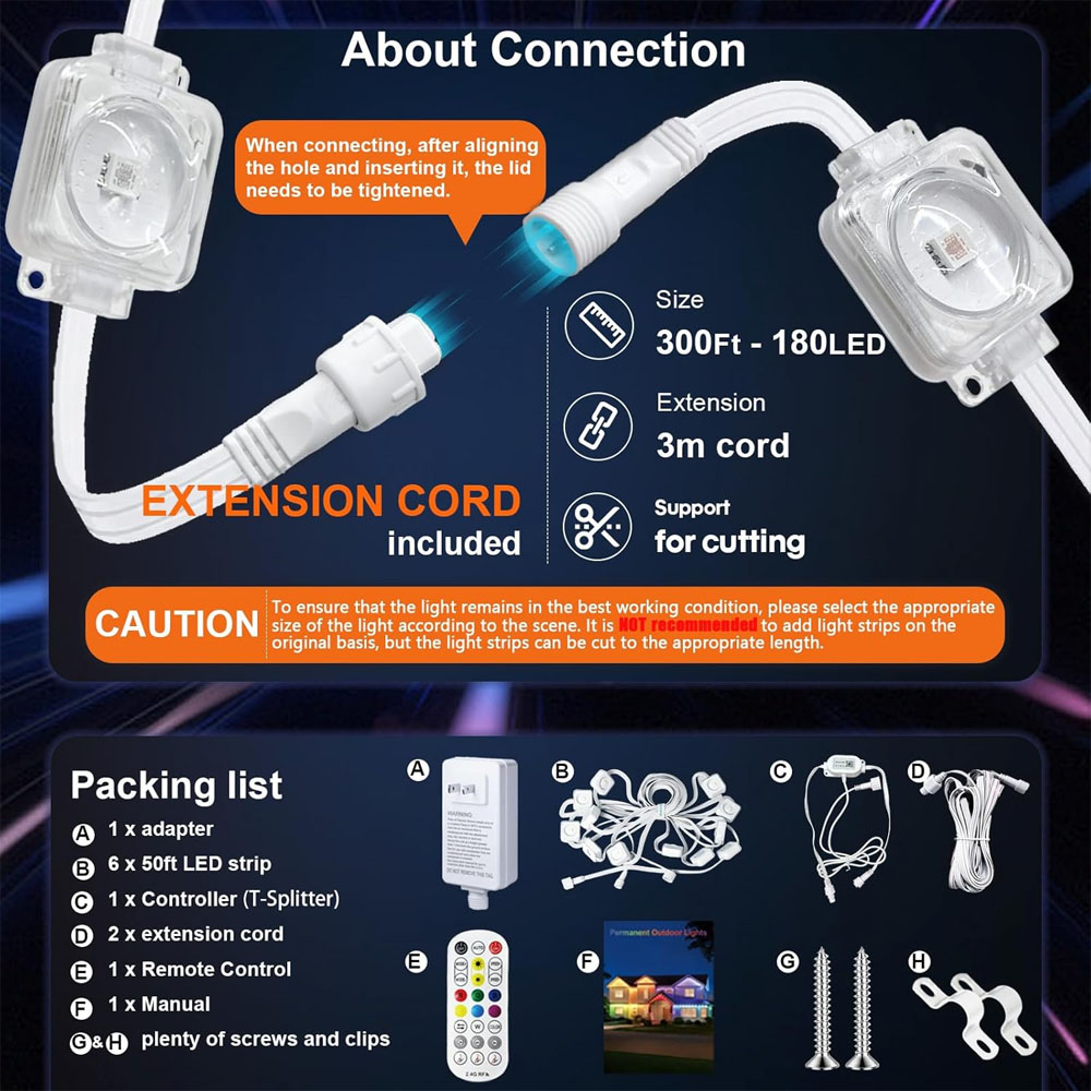 Permanent Outdoor Eaves Lights - Outdoor Lighting Remote Control 评论和价格